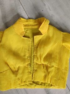 Bright Yellow Pleated Blouse