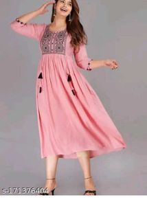 Pink Embroidered Kurta