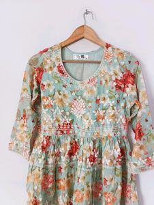 Multicolor Printed With Embroidered Dress (Women)