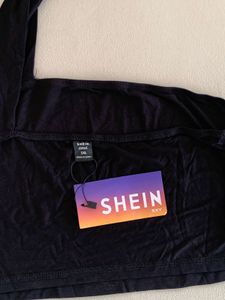 Black One Shoulder Crop Top