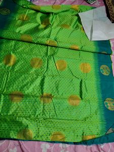 Emerald Green Semi Silk Saree