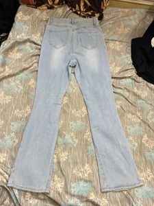Light Wash Ripped Flare Jeans