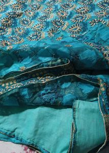 Stunning Blue &amp; Yellow Ombre Saree