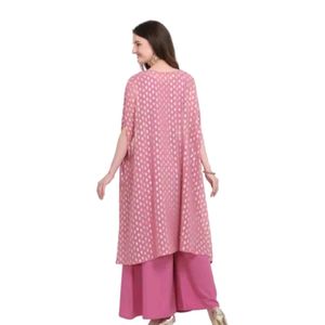 Pink Palazzo Set with Shrug