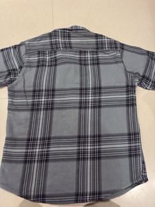 Men's Grey Plaid Flannel Shirt