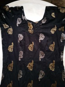 Black salwar suit with Floral Print