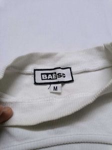 BAE SIC White Cut-Out Crop Top