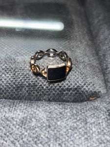 Black Stone Chain ring with 1FREE