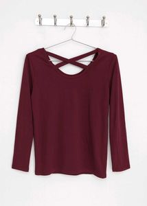 Chic Maroon Long Sleeve Top