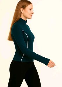 Blue Zip-Up Track Jacket