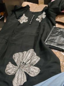 unused Elegant Black Kurta with Embellishments