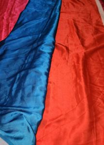 Vibrant Orange Silk Saree