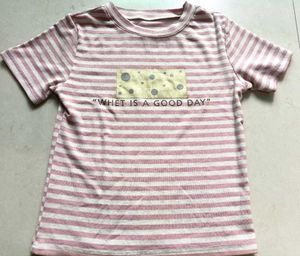 Striped Crop Top with Graphic