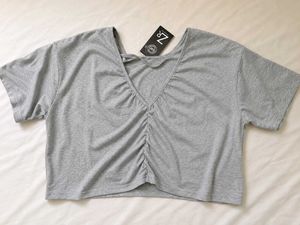 Grey oversized CropTop