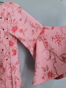 Pink Floral Print Top