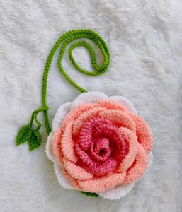 Crochet Rose Crossbody Bag