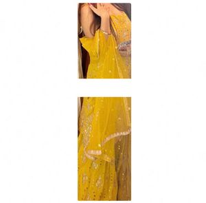 Yellow Haldi Sharara Set