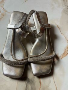Sparkling Silver Block Heels
