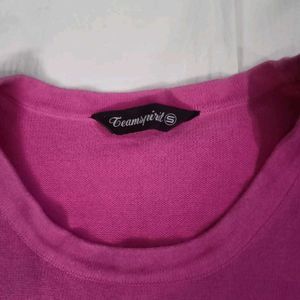 Pink Black And White Striped Sweater
