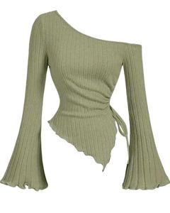 One Shoulder Flare Sleeve Top