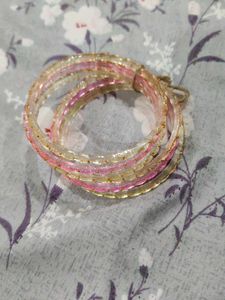 pink and gold bangles
