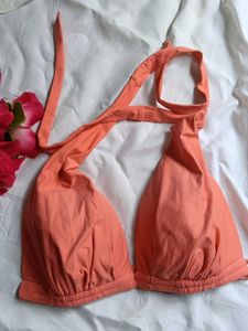Coral Halter Neck Bikini Top