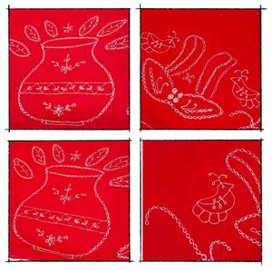 Vibrant Red Embroidered घेरेदार peticot