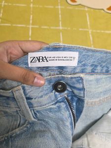 Zara Light Wash Wide Leg Jeans