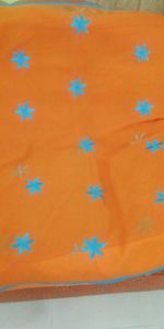 Orange embroidered saree