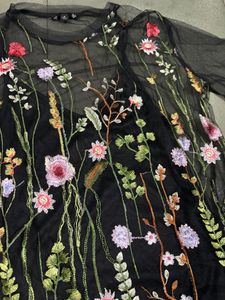 Embroidery Mesh Dress