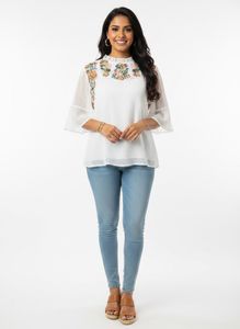 Embroidered White Top