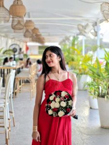 Stunning Red High Slit Maxi Dress