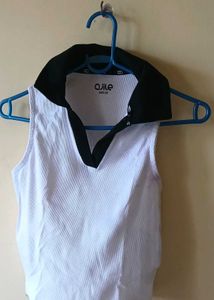 Ribbed Collared Tank Top