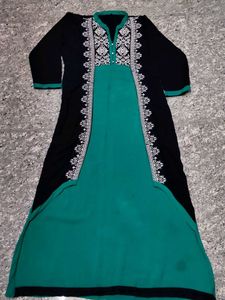 Elegant Black & Teal long kurta