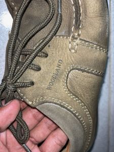 WOODLAND OLIVE Leather Lace-Up Casual Shoes