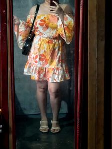 Off-Shoulder Floral Print Dress