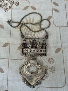 Oxidized Silver Statement Necklace