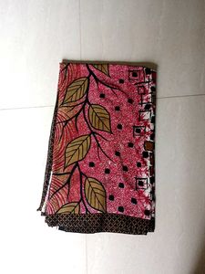 Vibrant Printed Saree with Leaf Motifs