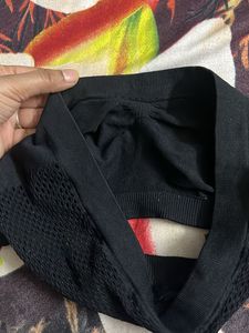 Seamless Black Bandeau Top