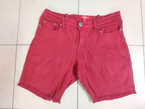 Pink Striped Tunic &amp; Red Shorts Set