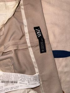 Zara Beige Tapered Trousers | Size M