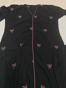 Black Bow Print burkha