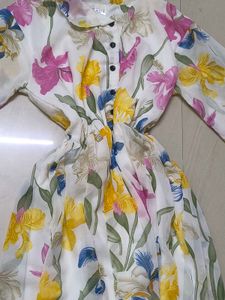 Floral Print Button-Up Dress