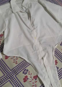 Purple Smocked Midi Dress + White Overlay Shirt