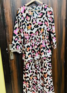 Leopard Print Tiered Midi Dress