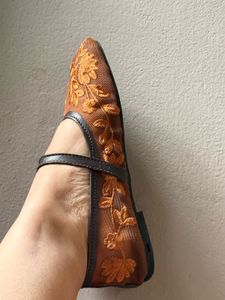 Ornate Embroidered Mary Jane Flats