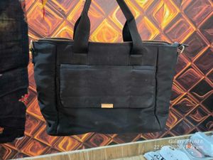 Chic Black Nylon Tote Bag by van heusen.