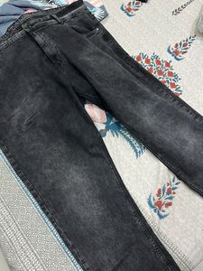 Stylish Washed Black Denim Jeans