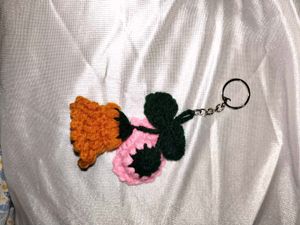Handmade Crochet Floral Keychain