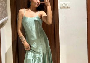 Mint Green Satin Slip Dress , Wore Only One Time